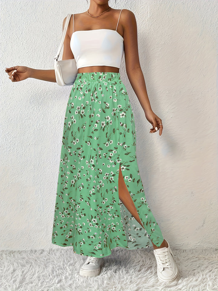 Brittany | Floral High Waist Maxi Skirt