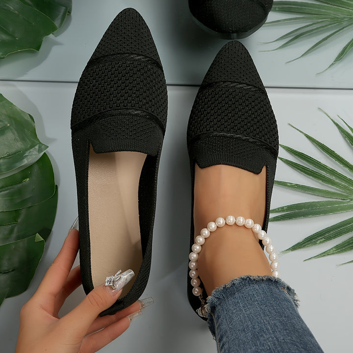 Tabitha | Knitted Pointed Toe Flats
