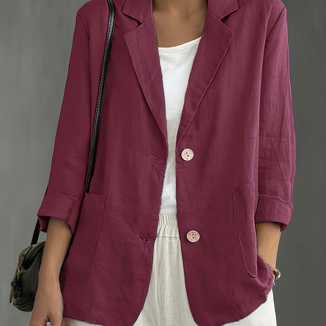 Lauren | Two Button Cotton Blazer