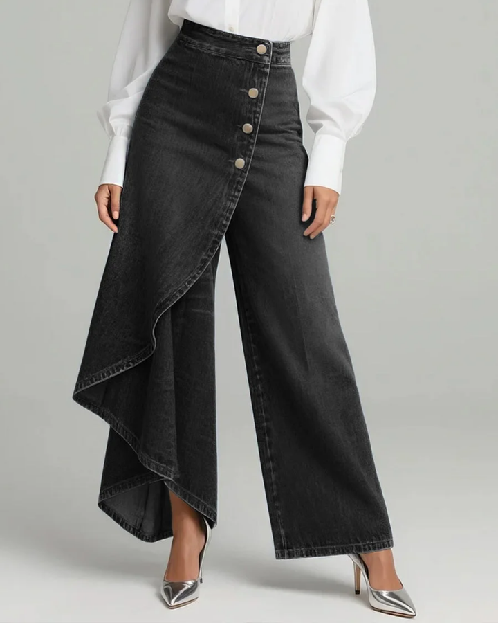 Pavellea | Wrap Panel Wide Leg Jeans
