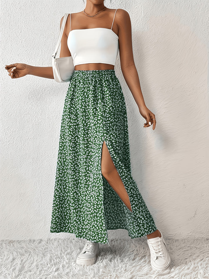 Brittany | Floral High Waist Maxi Skirt