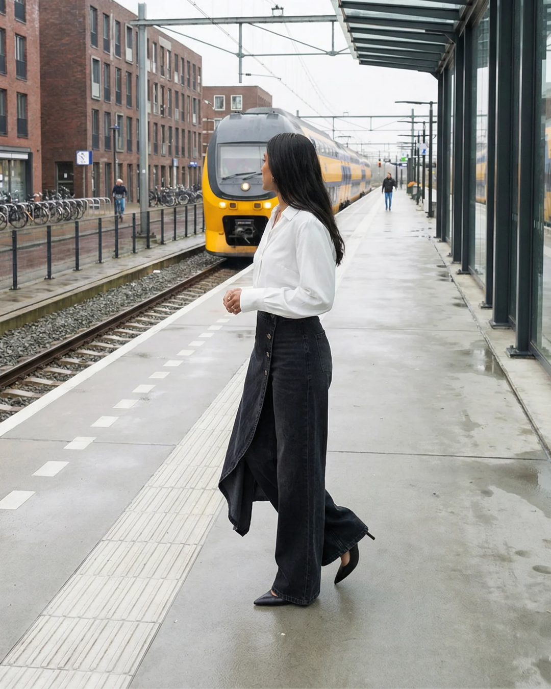 Pavellea | Wrap Panel Wide Leg Jeans