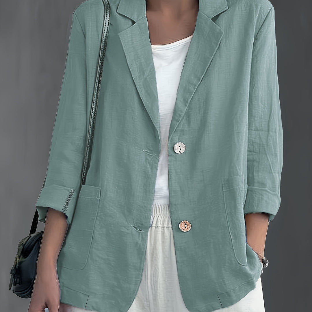 Lauren | Two Button Cotton Blazer