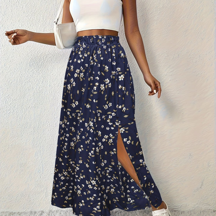 Brittany | Floral High Waist Maxi Skirt