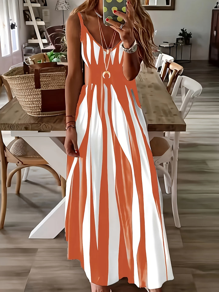 Callie | Printed V-Neck Strap Dress