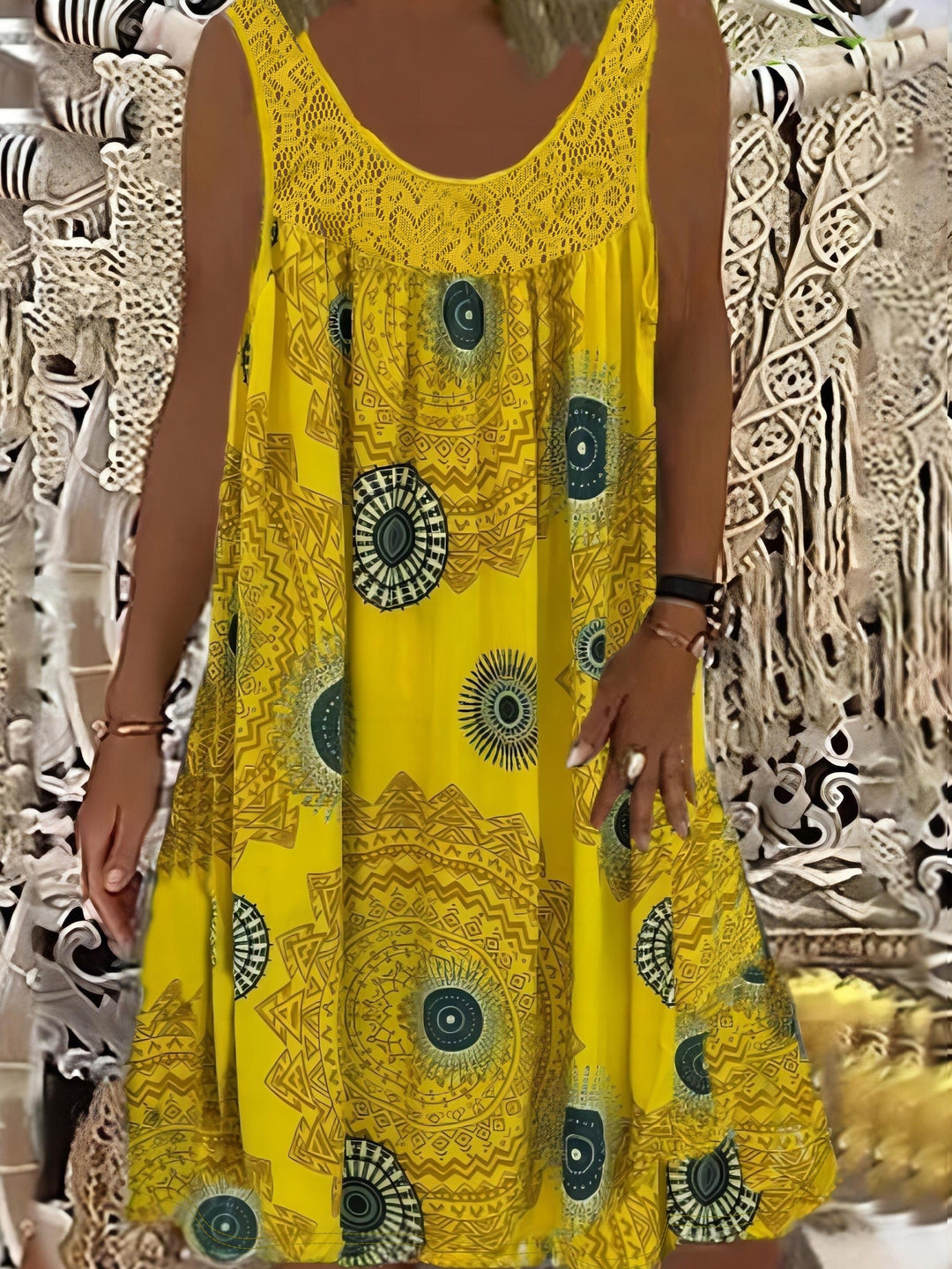 Gwen | Lace Hem A-Line Dress