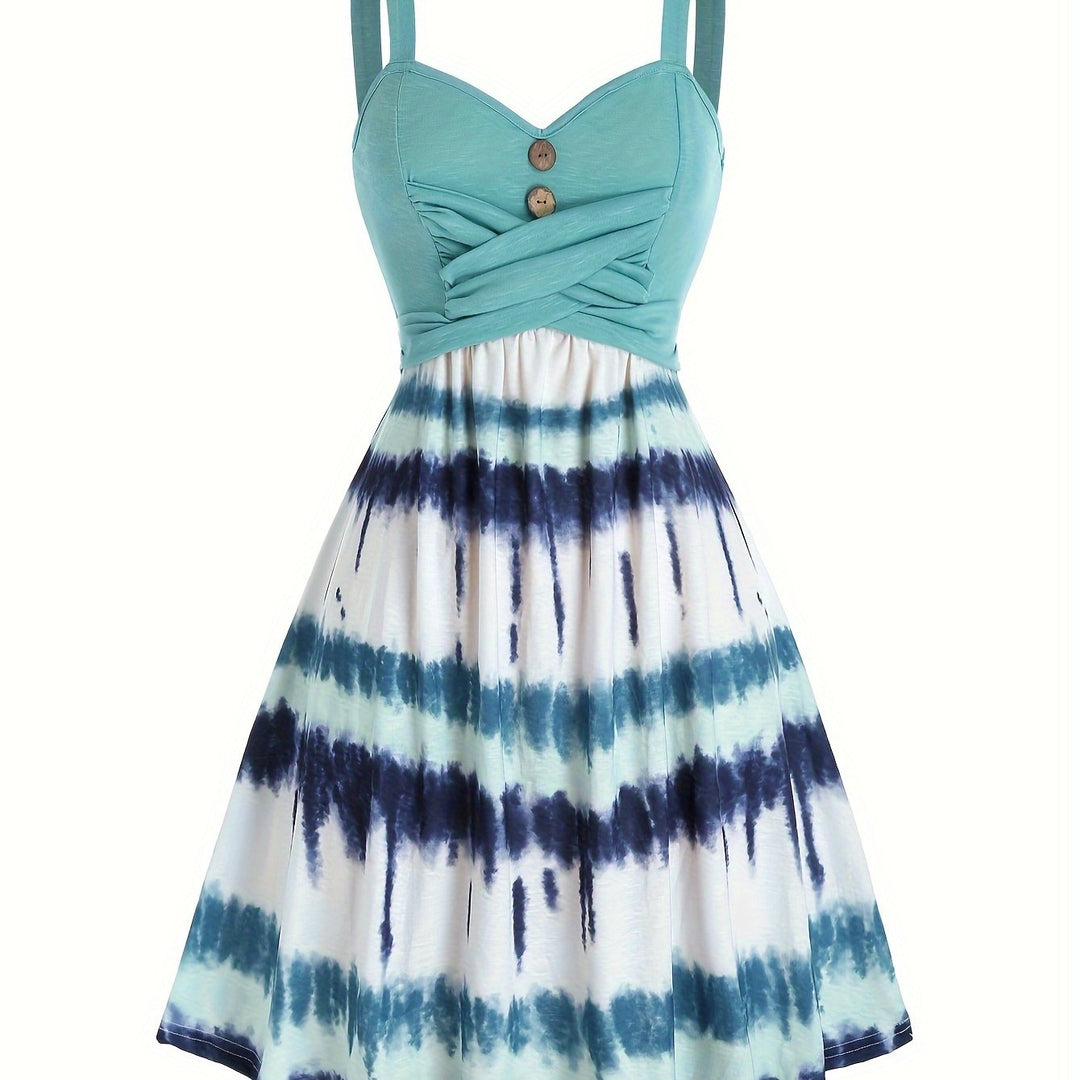 Kendra | Tie Dye Button Front Dress