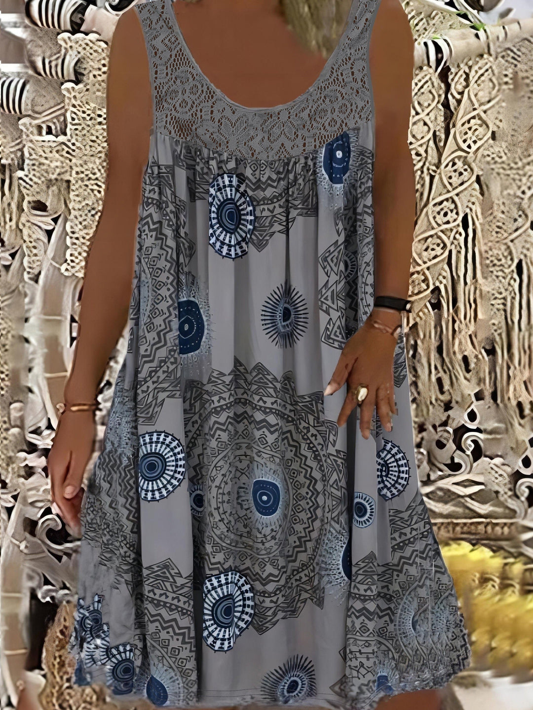 Gwen | Lace Hem A-Line Dress
