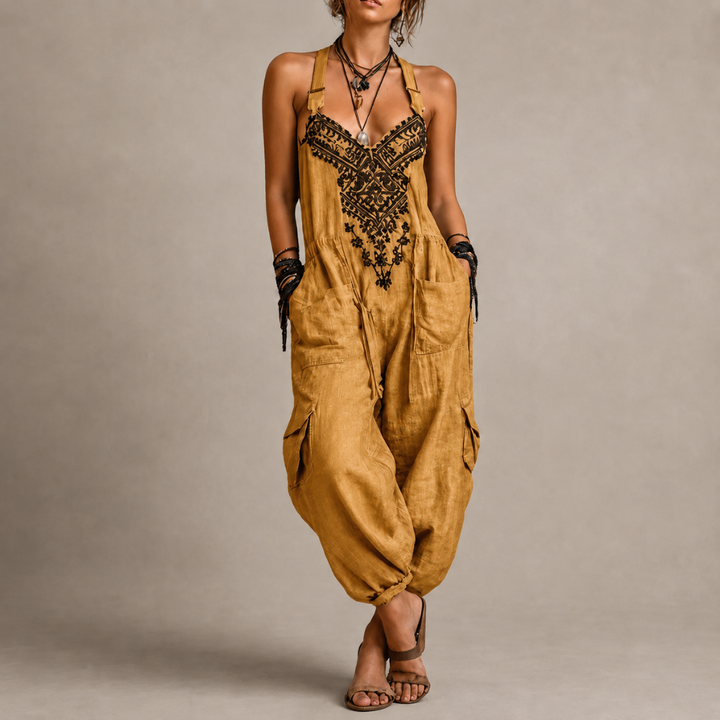 Holly | Bohemian Embroidered Jumpsuit
