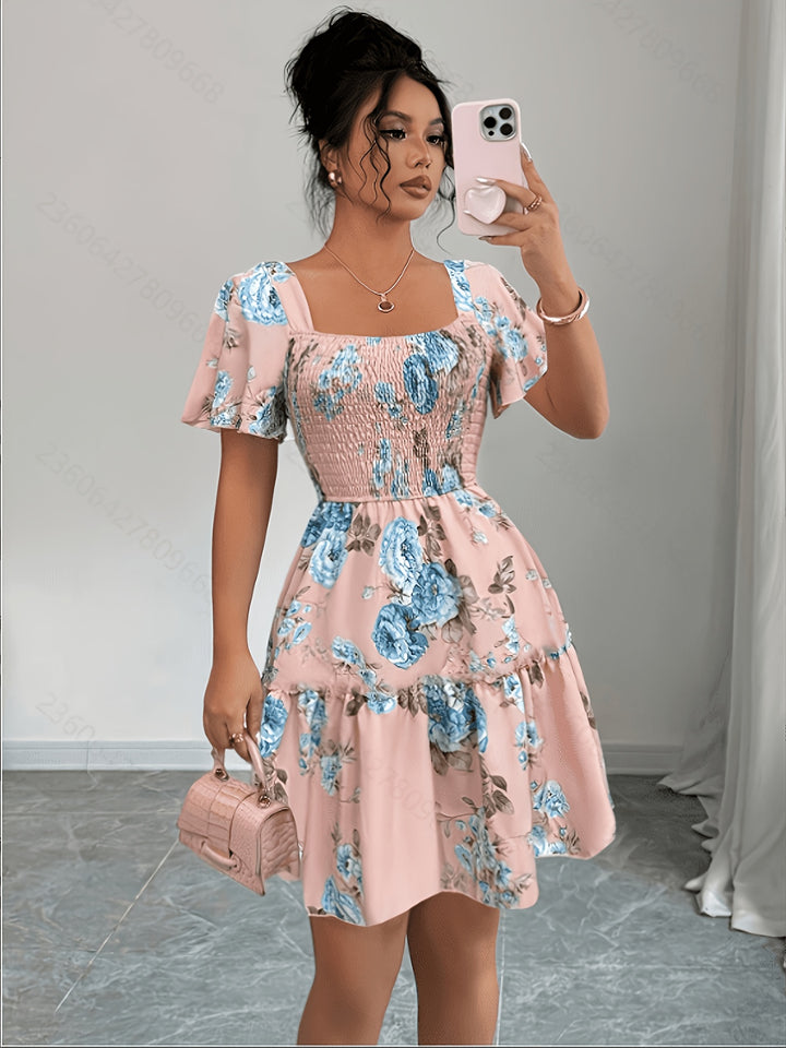 Lorraine | Floral Waist Tie Summer Dress
