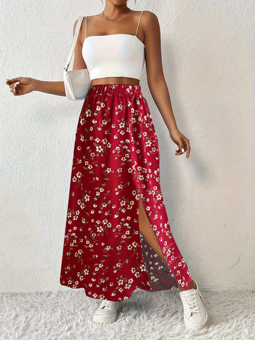Brittany | Floral High Waist Maxi Skirt