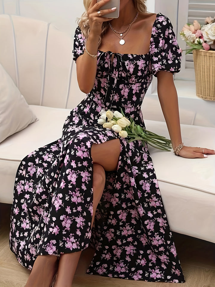 Tanya | Printed Split Hem Dress