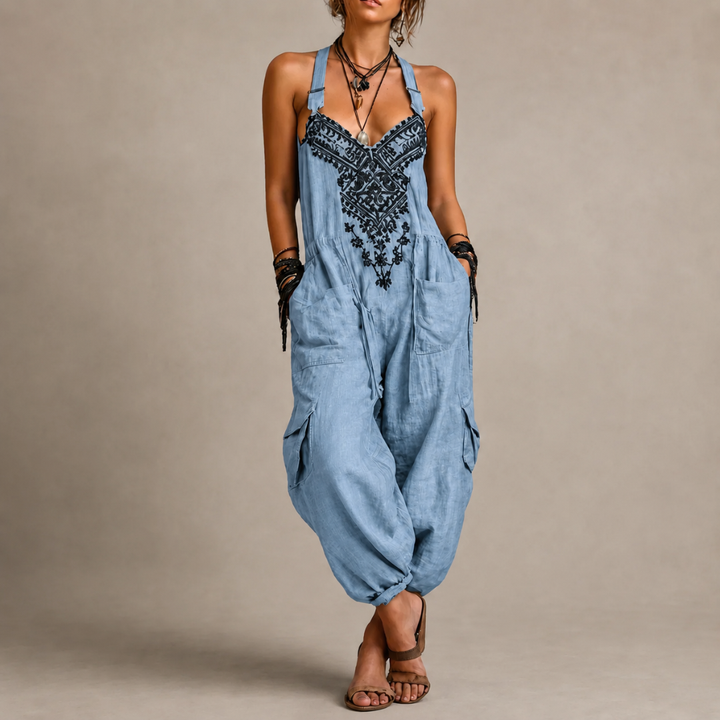 Holly | Bohemian Embroidered Jumpsuit