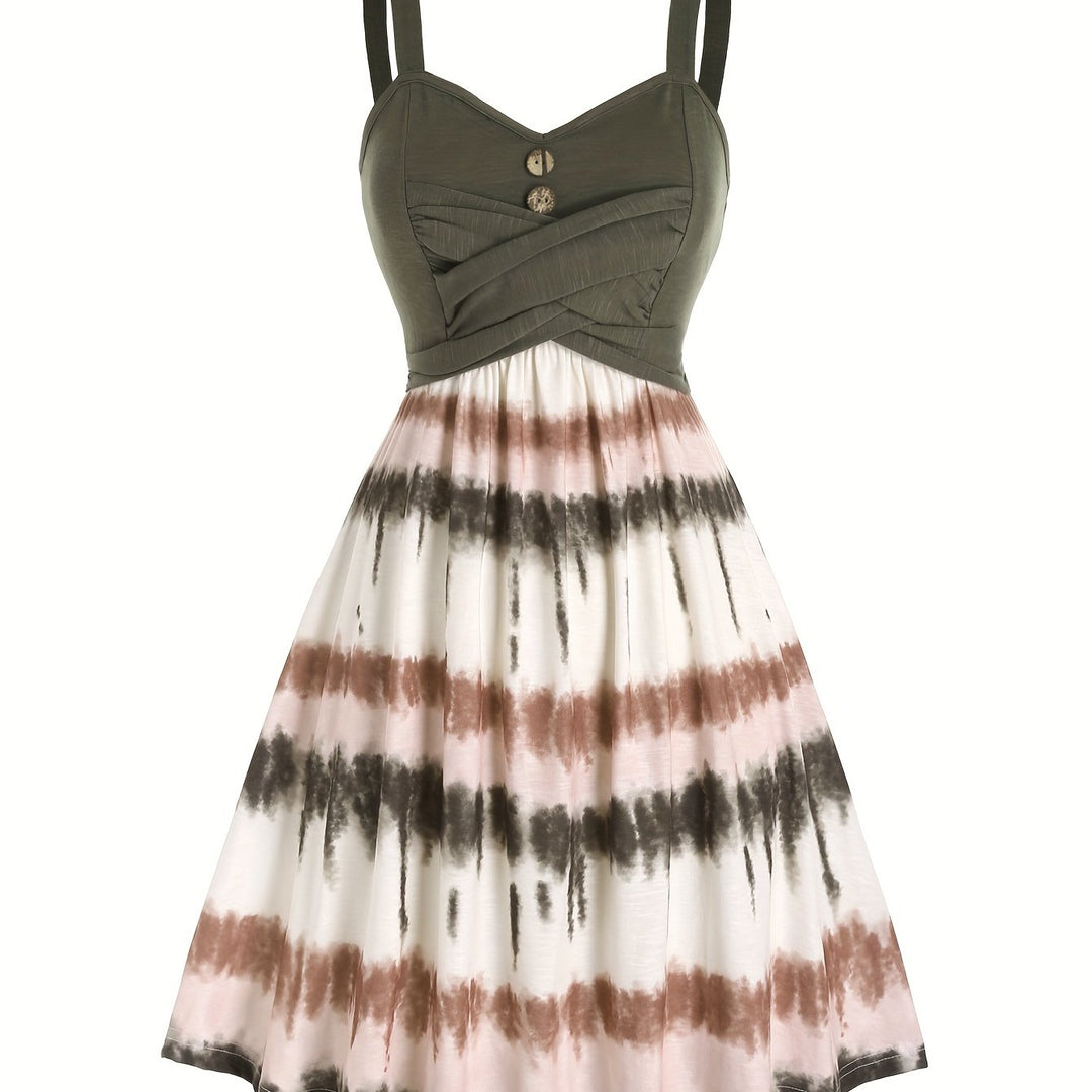 Kendra | Tie Dye Button Front Dress