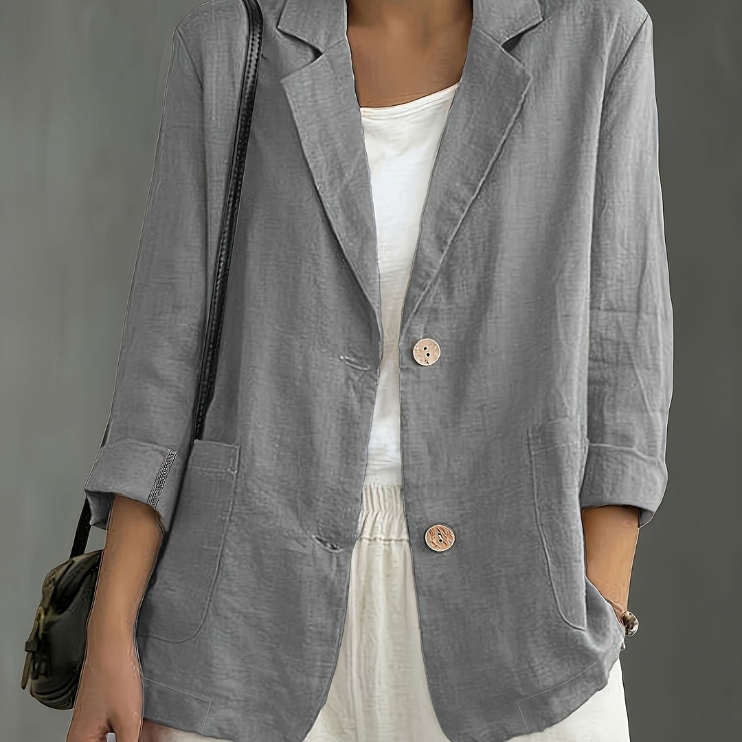 Lauren | Two Button Cotton Blazer