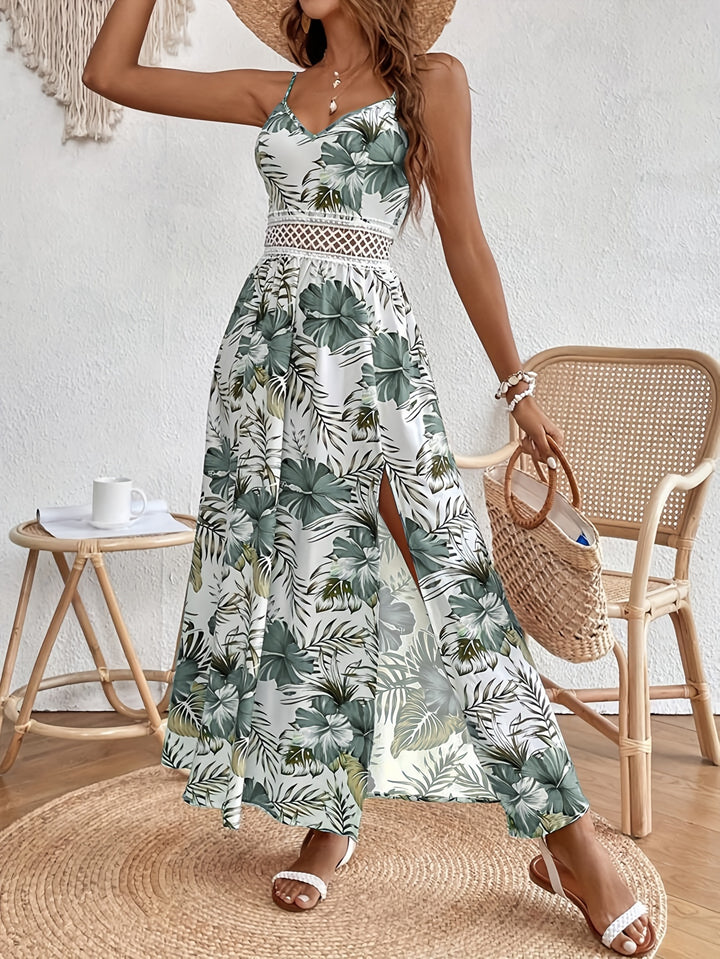 Kimberly | Floral Strappy Split Dress