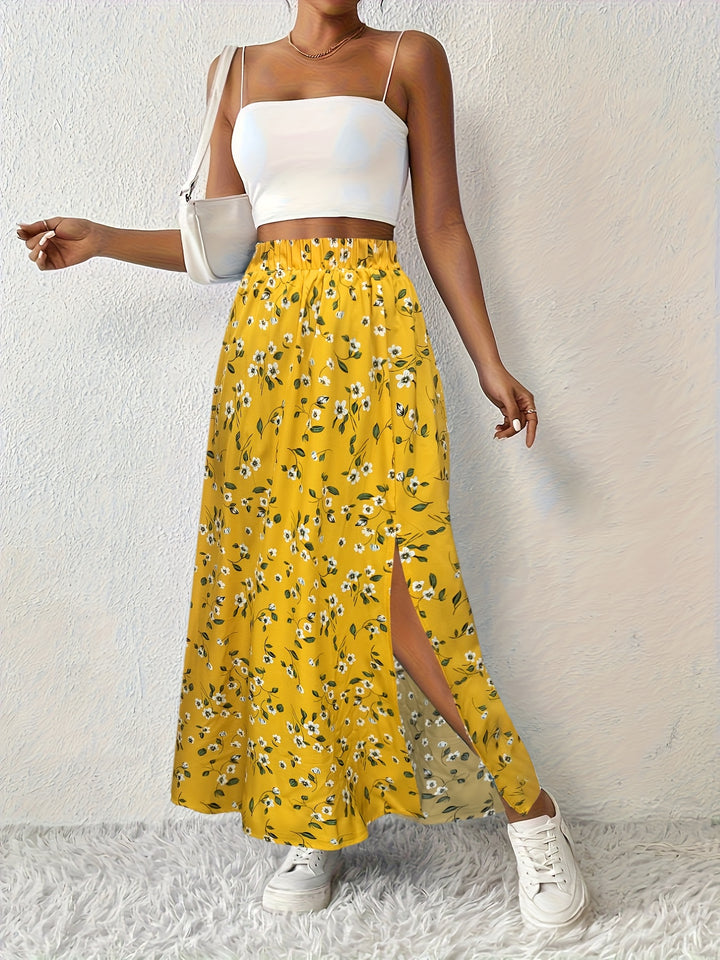 Brittany | Floral High Waist Maxi Skirt