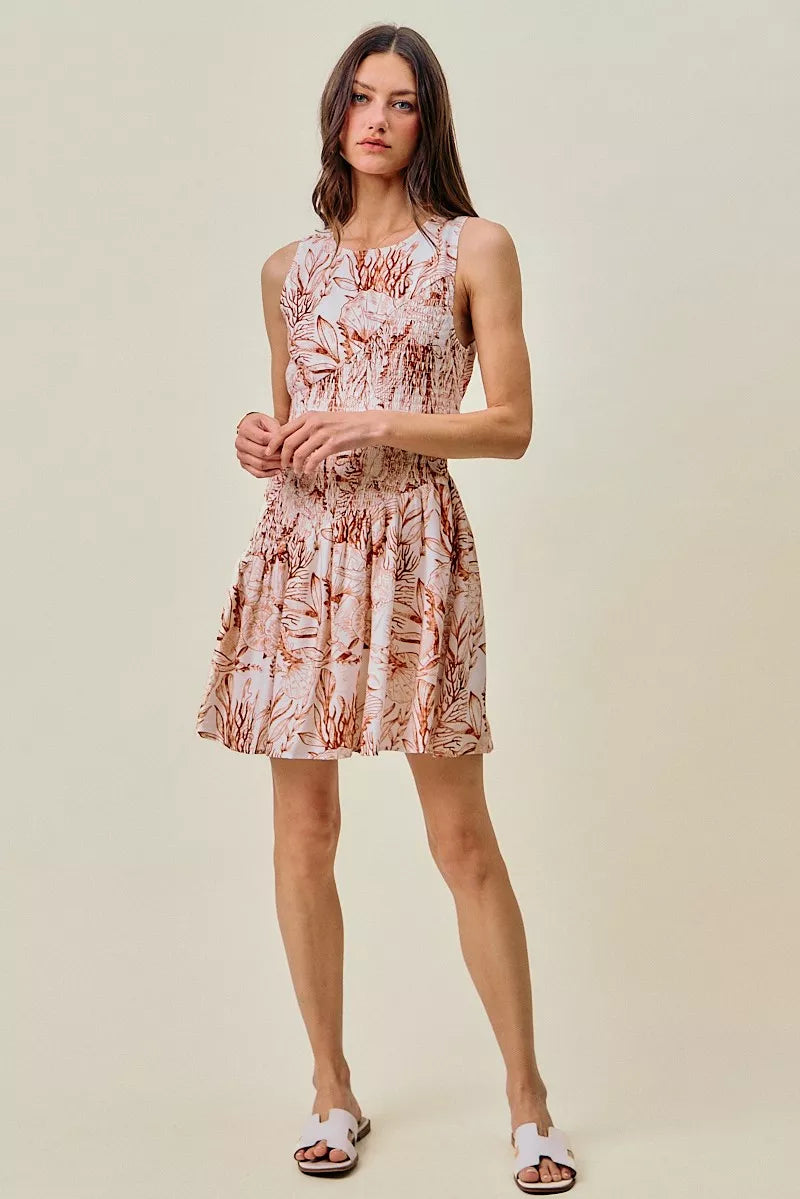 Marlee | Shell Print Fit and Flare Mini Dress