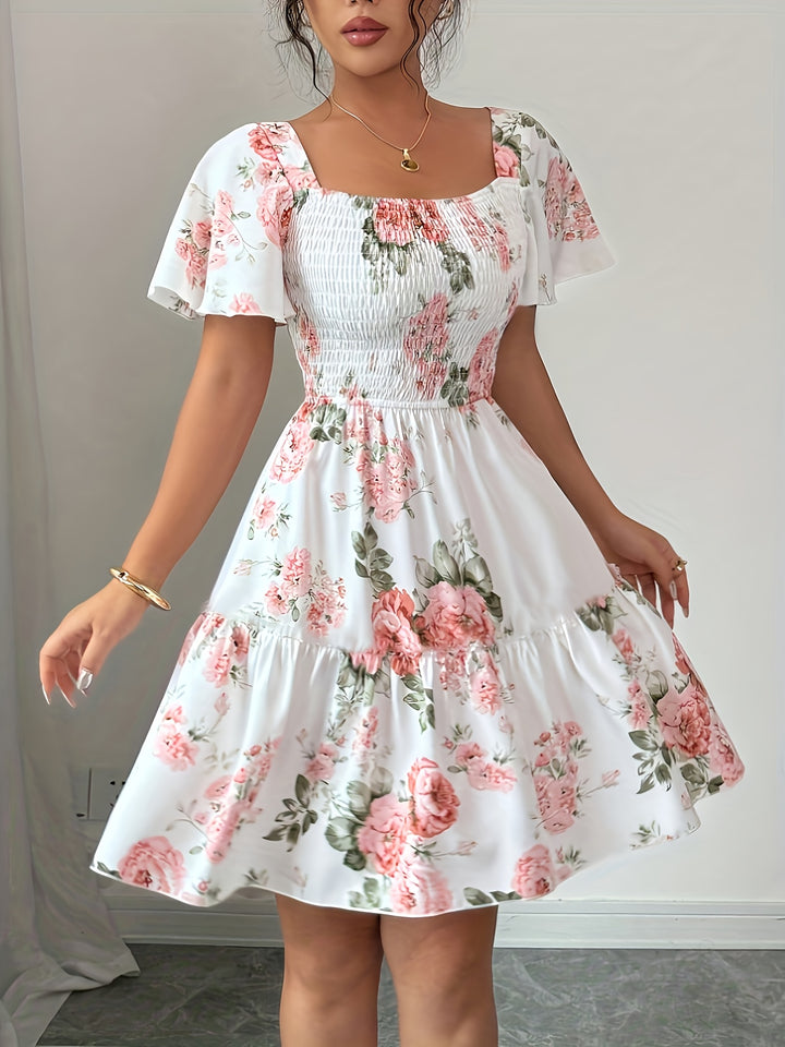 Lorraine | Floral Waist Tie Summer Dress