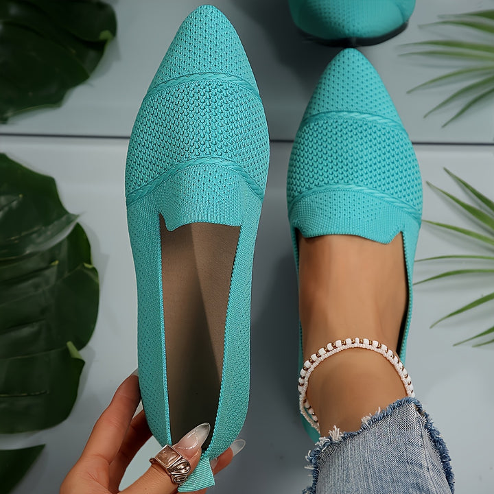 Tabitha | Knitted Pointed Toe Flats