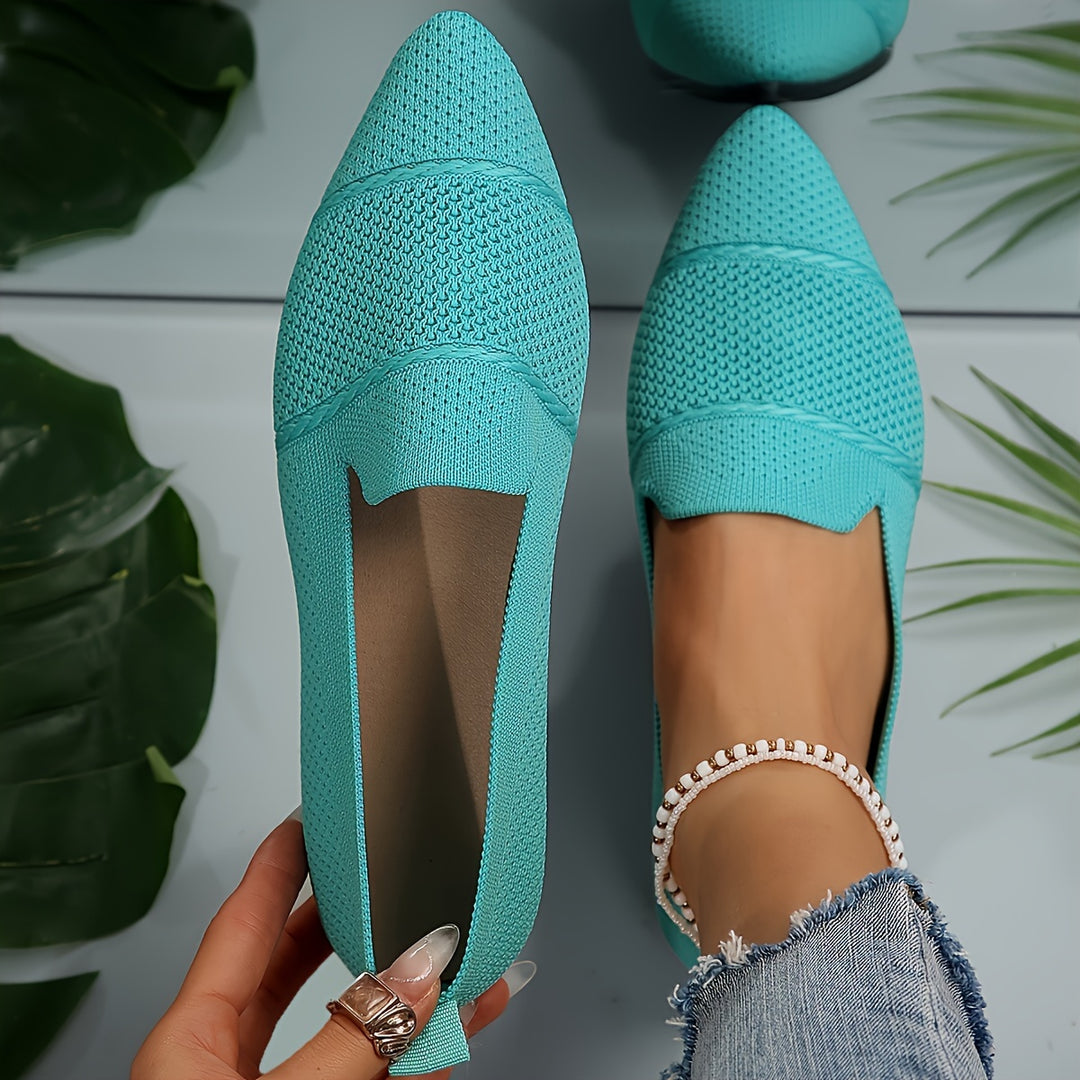 Tabitha | Knitted Pointed Toe Flats