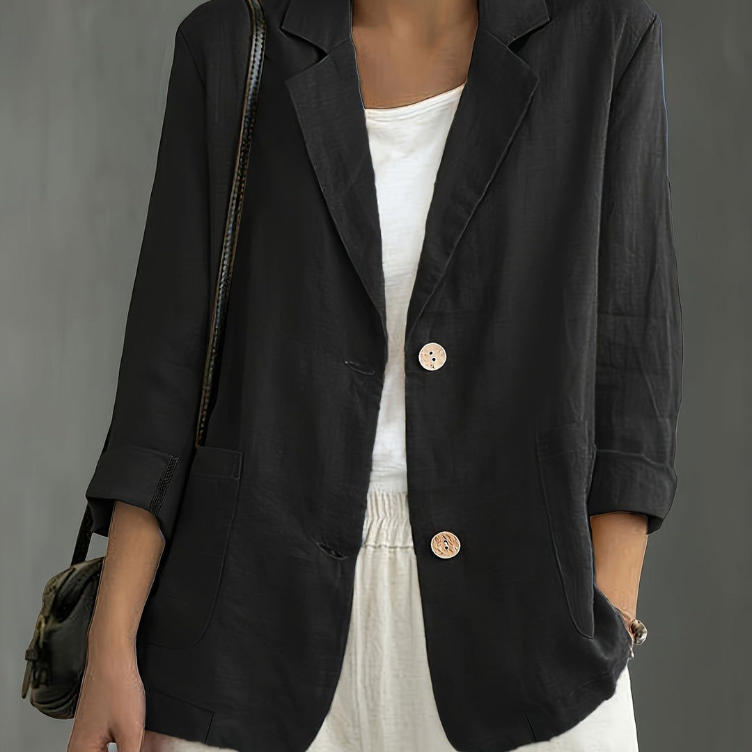 Lauren | Two Button Cotton Blazer