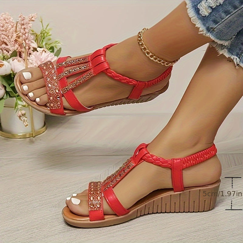 Ashley | Embellished Wedge Sandals