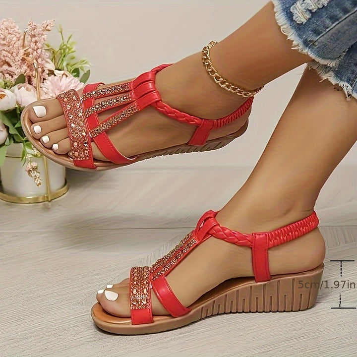 Ashley | Embellished Wedge Sandals