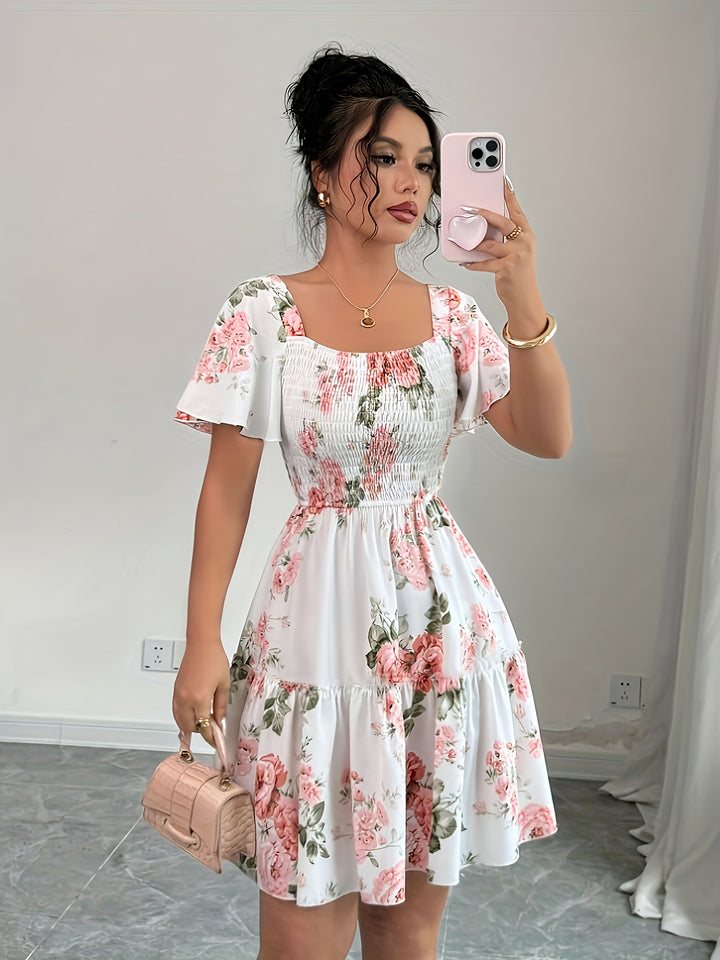 Lorraine | Floral Waist Tie Summer Dress