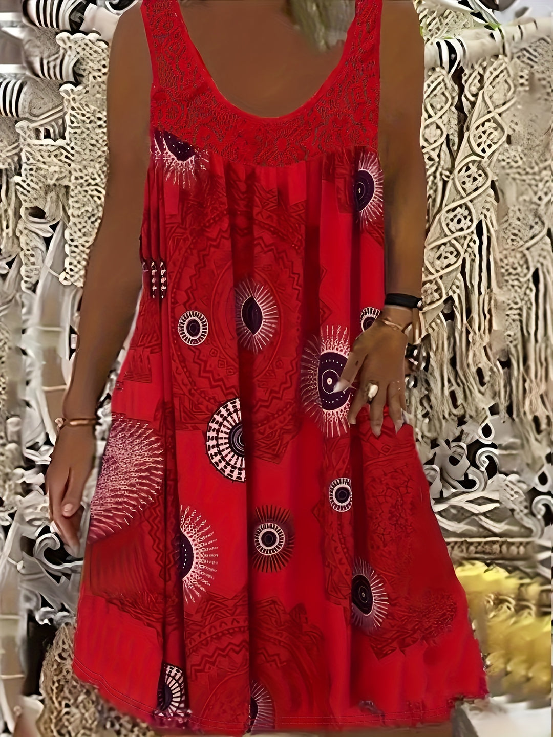 Gwen | Lace Hem A-Line Dress
