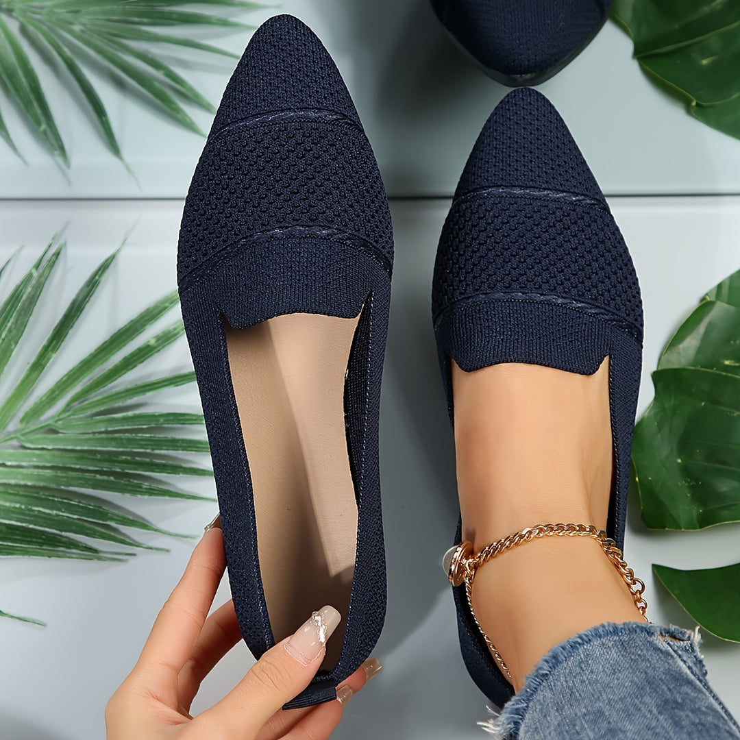 Tabitha | Knitted Pointed Toe Flats