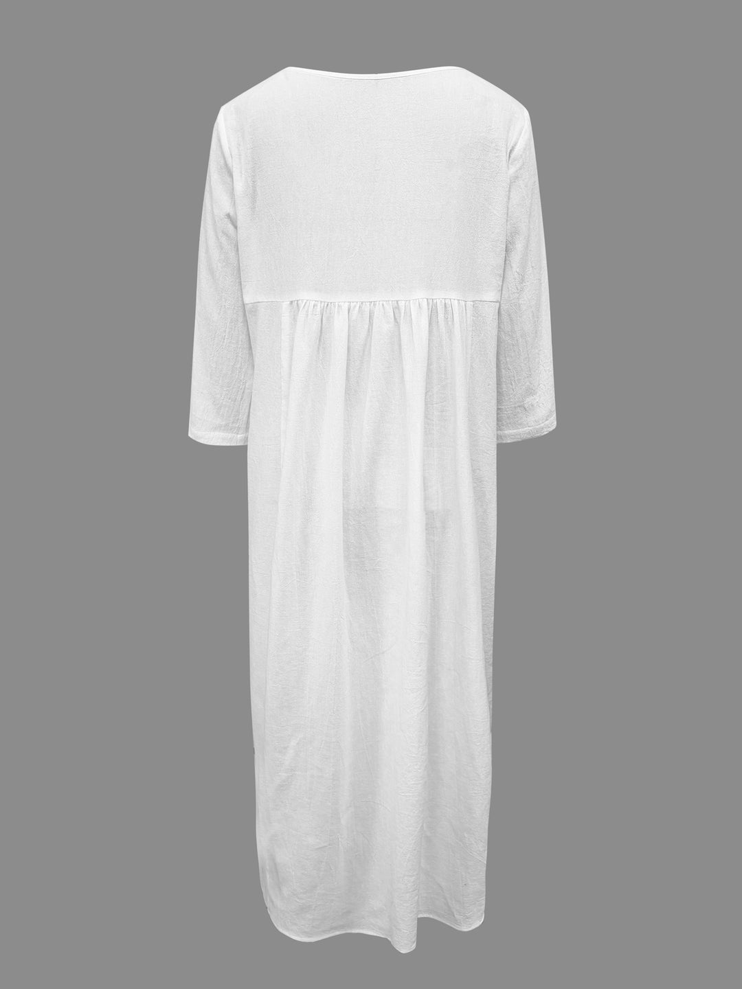 Rachel | Embroidered Square Neck A-Line Dress