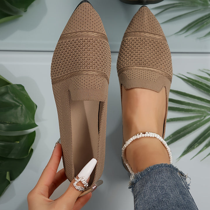 Tabitha | Knitted Pointed Toe Flats