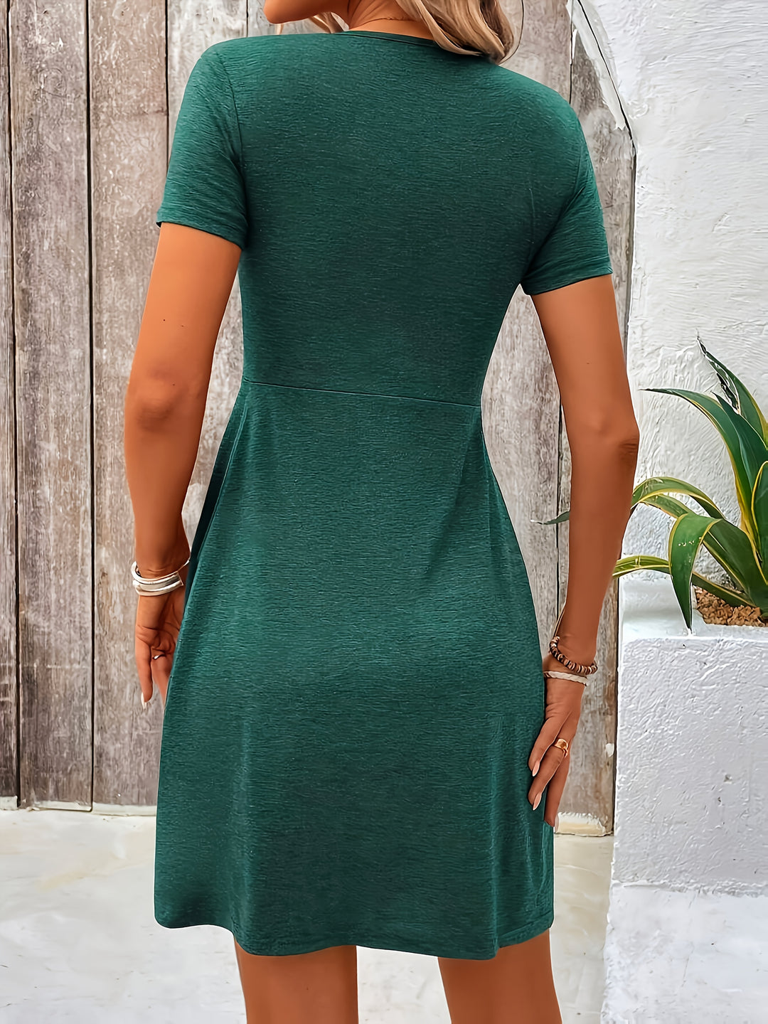 Deanna | Twist Front V-Neck Dress