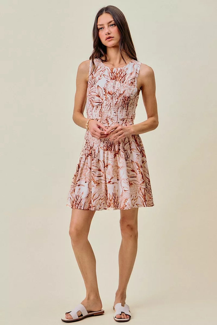 Marlee | Shell Print Fit and Flare Mini Dress