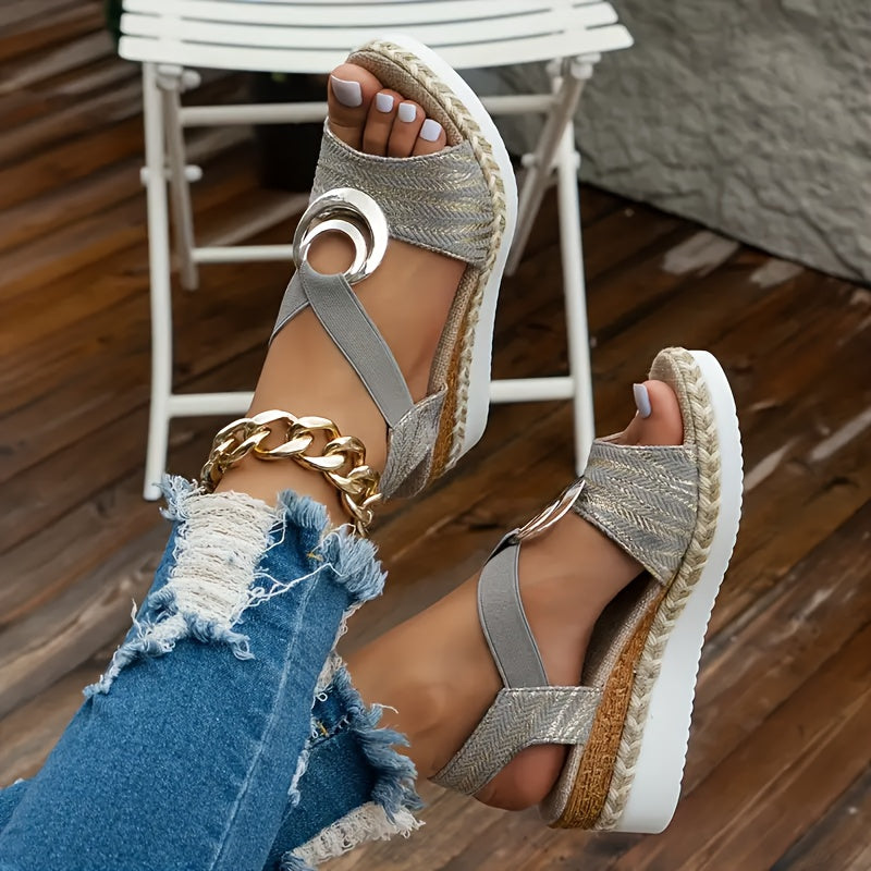 Lindsay | Buckled Platform Wedge Sandals
