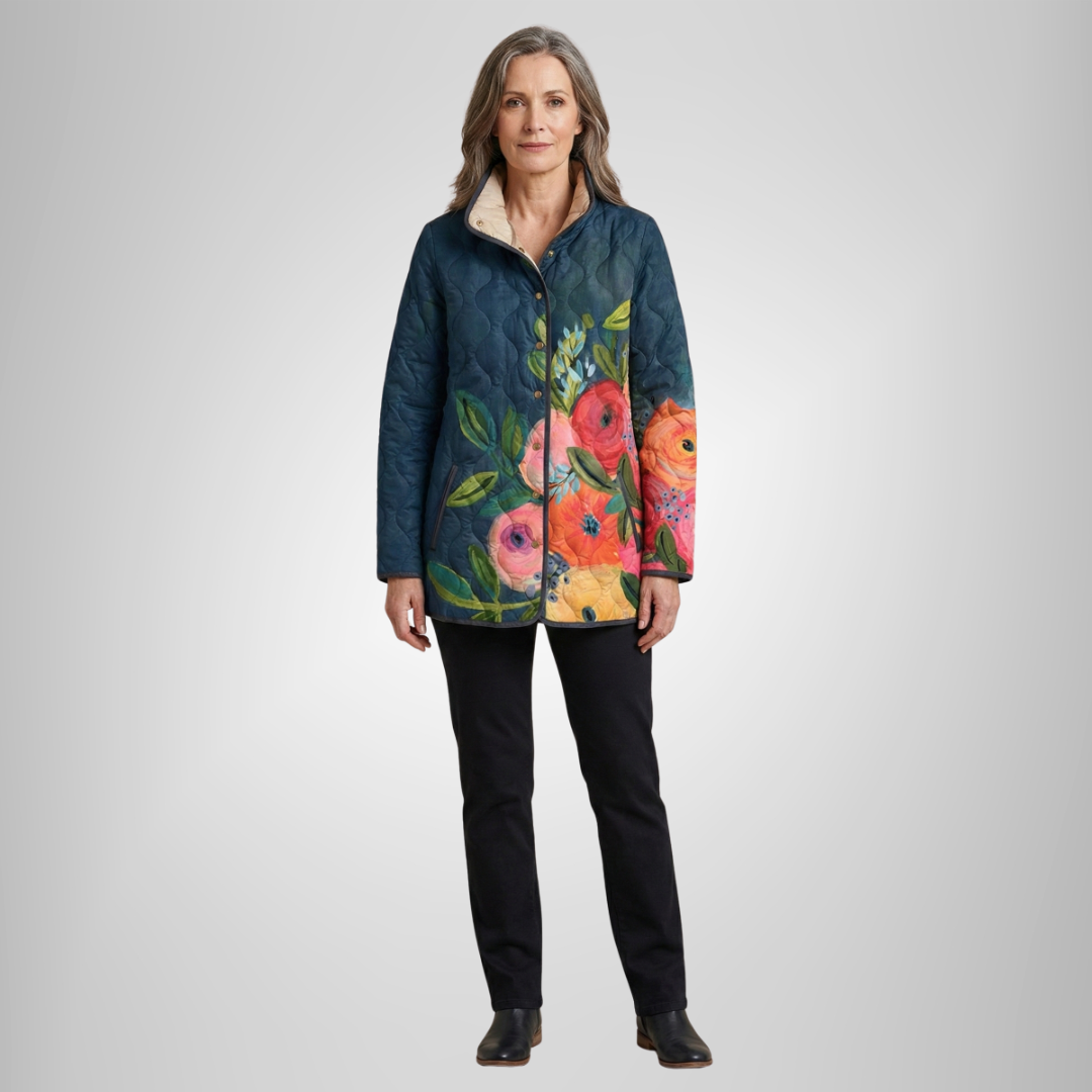ELINA | VINTAGE FLORAL PRINT QUILTED JACKET