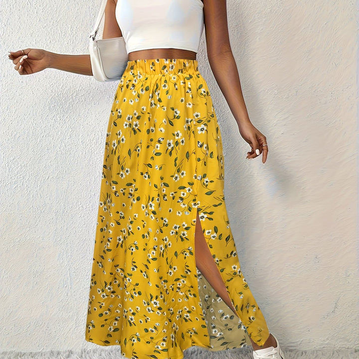 Brittany | Floral High Waist Maxi Skirt
