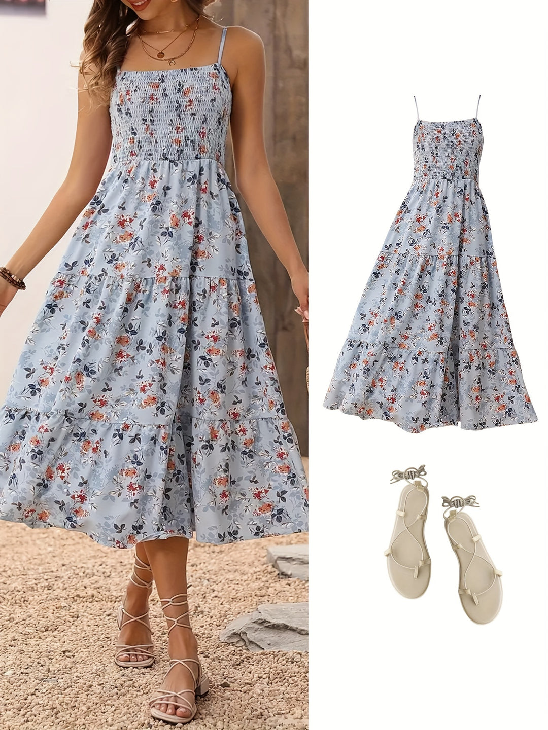 Roxie | Bohemian Floral Midi Dress