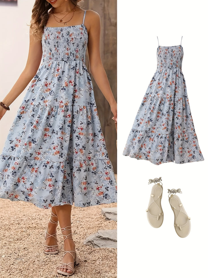 Roxie | Bohemian Floral Midi Dress