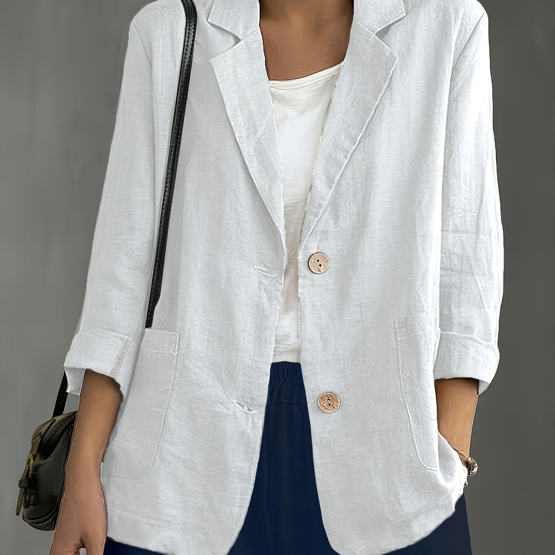 Lauren | Two Button Cotton Blazer