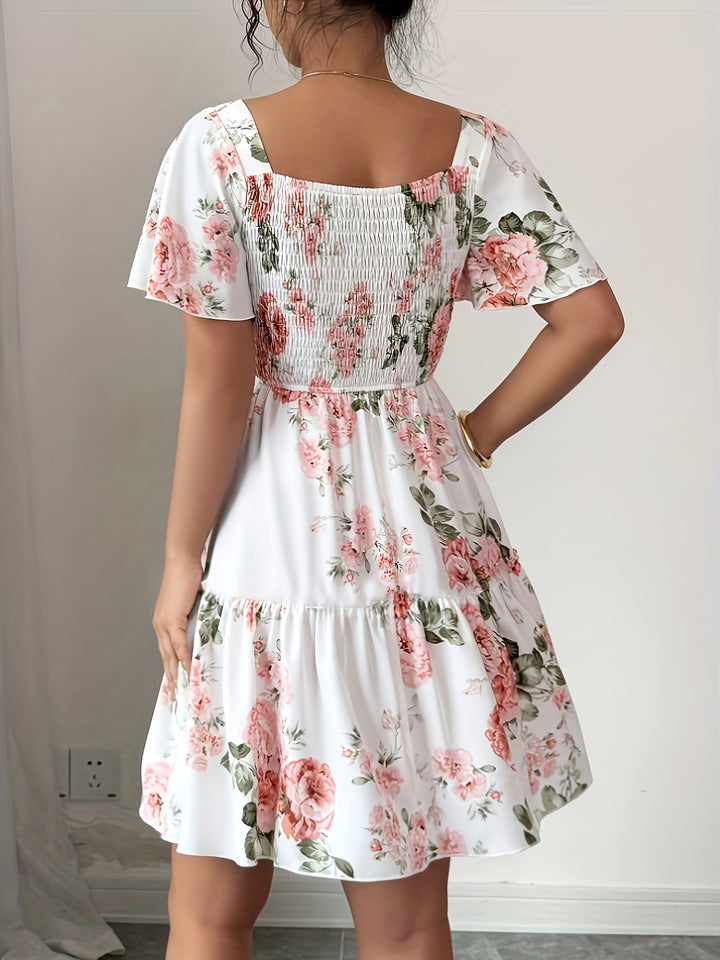 Lorraine | Floral Waist Tie Summer Dress
