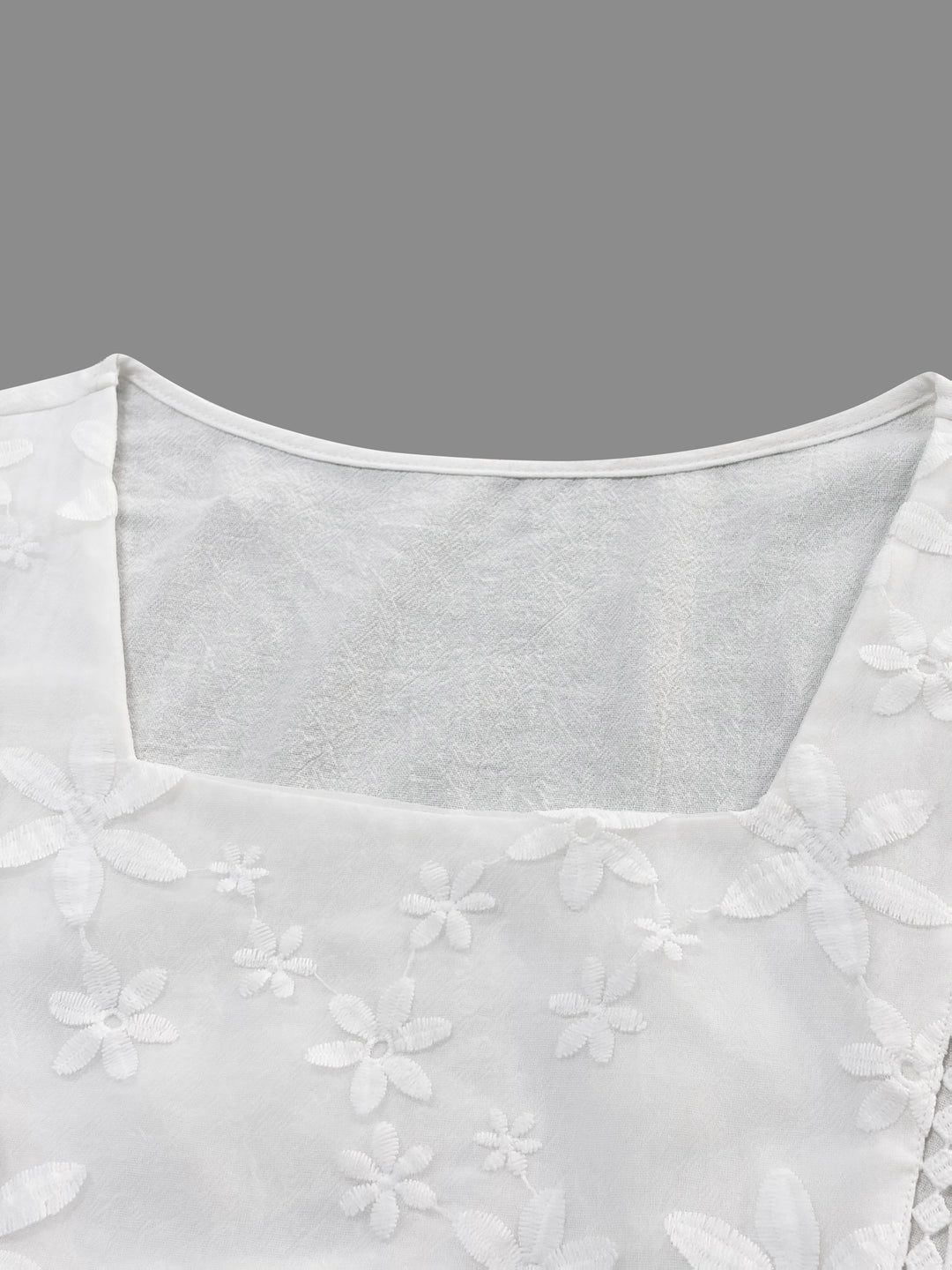 Rachel | Embroidered Square Neck A-Line Dress