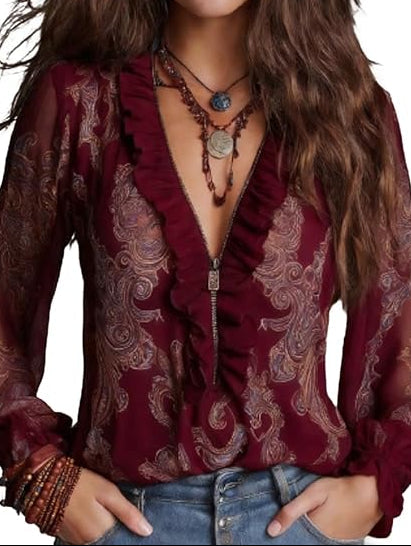 Seraphina™ | Bohemian Chiffon Blouse
