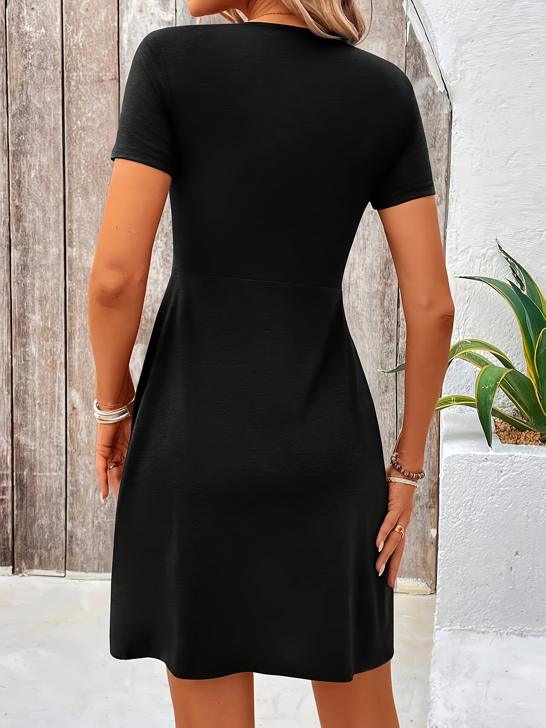 Deanna | Twist Front V-Neck Dress