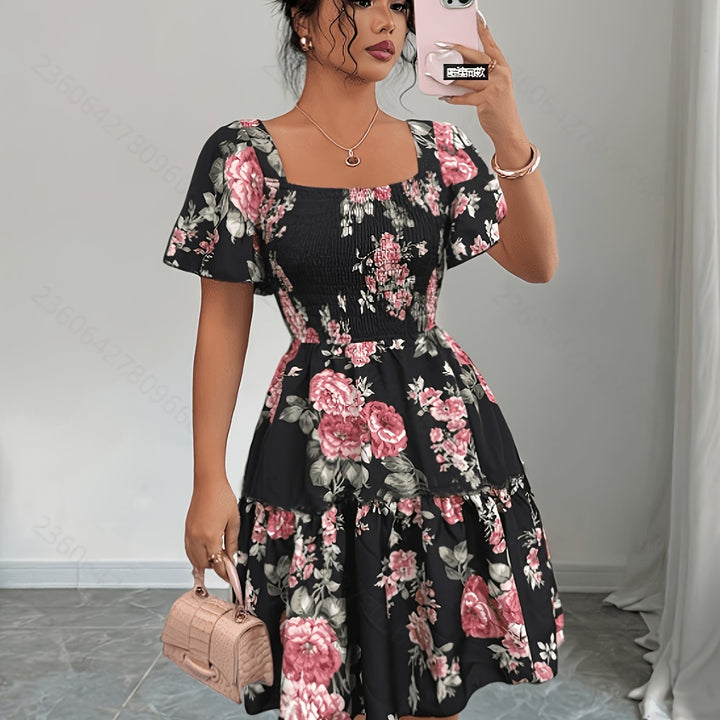Lorraine | Floral Waist Tie Summer Dress