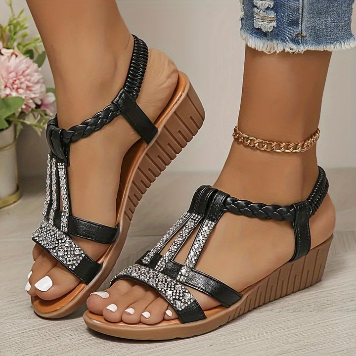 Ashley | Embellished Wedge Sandals