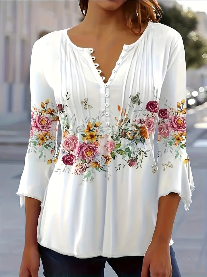 Shannon | Floral Button Front Blouse