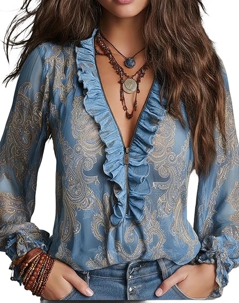Seraphina™ | Bohemian Chiffon Blouse