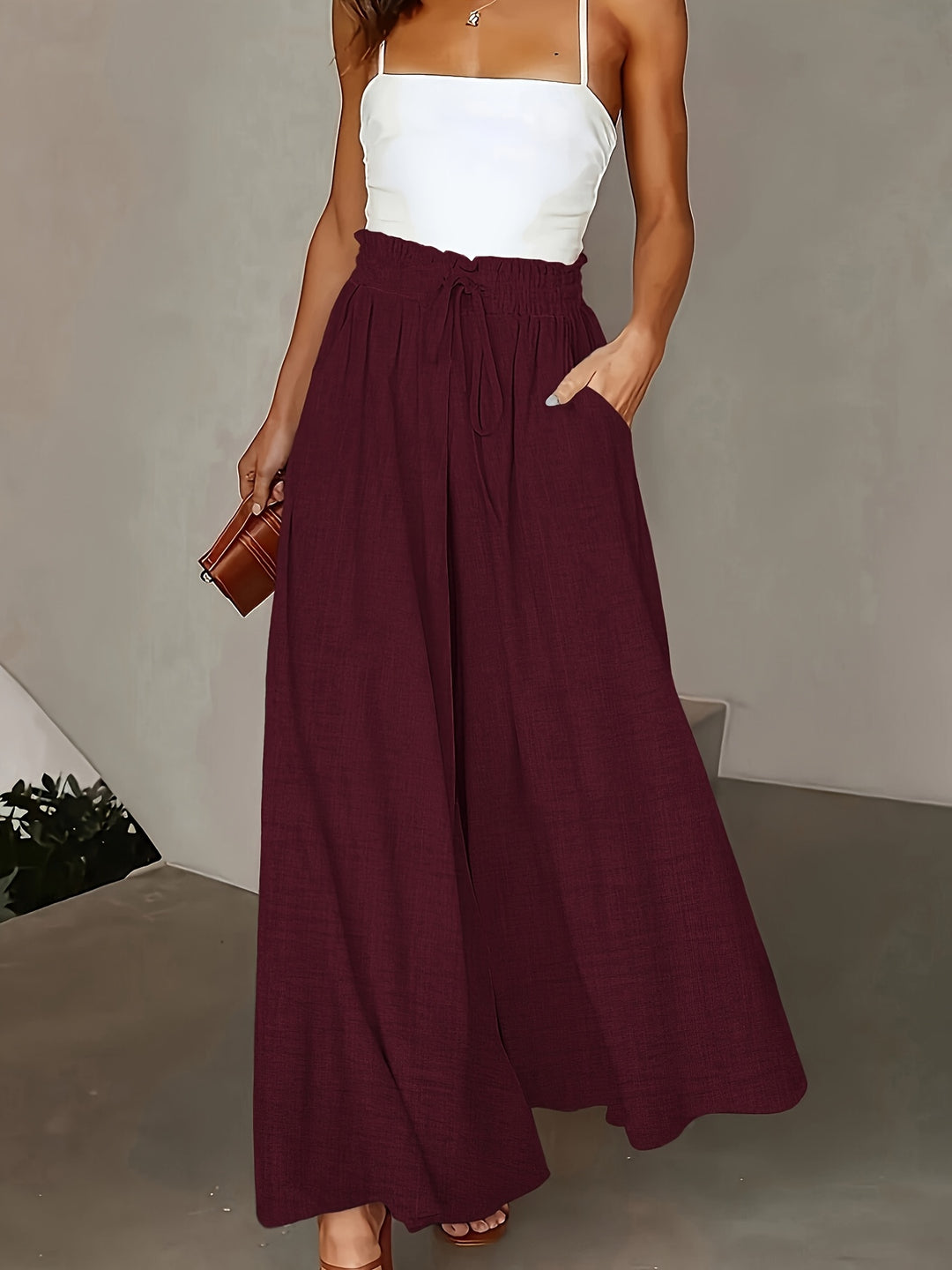 Kayla | Drawstring Wide Leg Pants